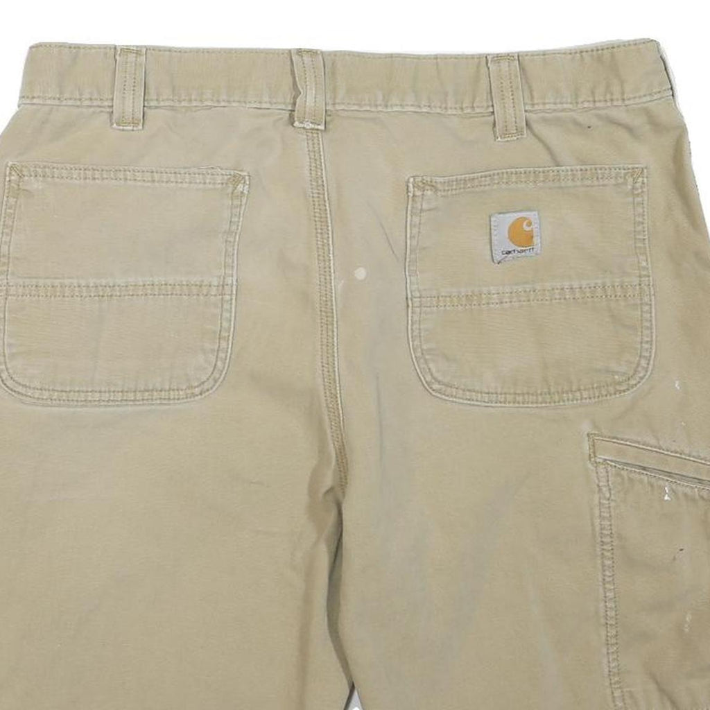 CARHARTT Mens Shorts Beige Casual Relaxed Fit L W36 Workwear Utility Cotton
