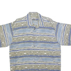 TORERO Mens Blue & Beige Pattern Shirt XL Cotton Blend Casual Summer