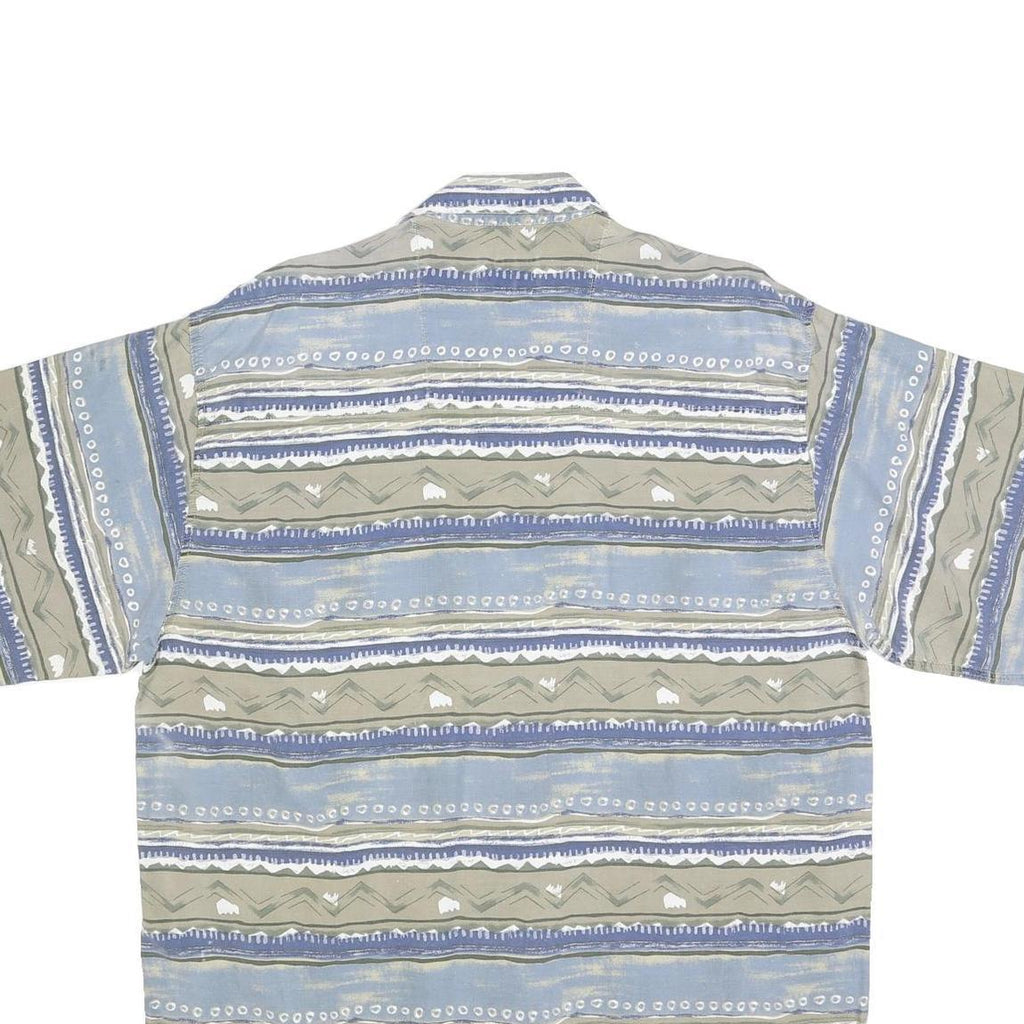 TORERO Mens Blue & Beige Pattern Shirt XL Cotton Blend Casual Summer