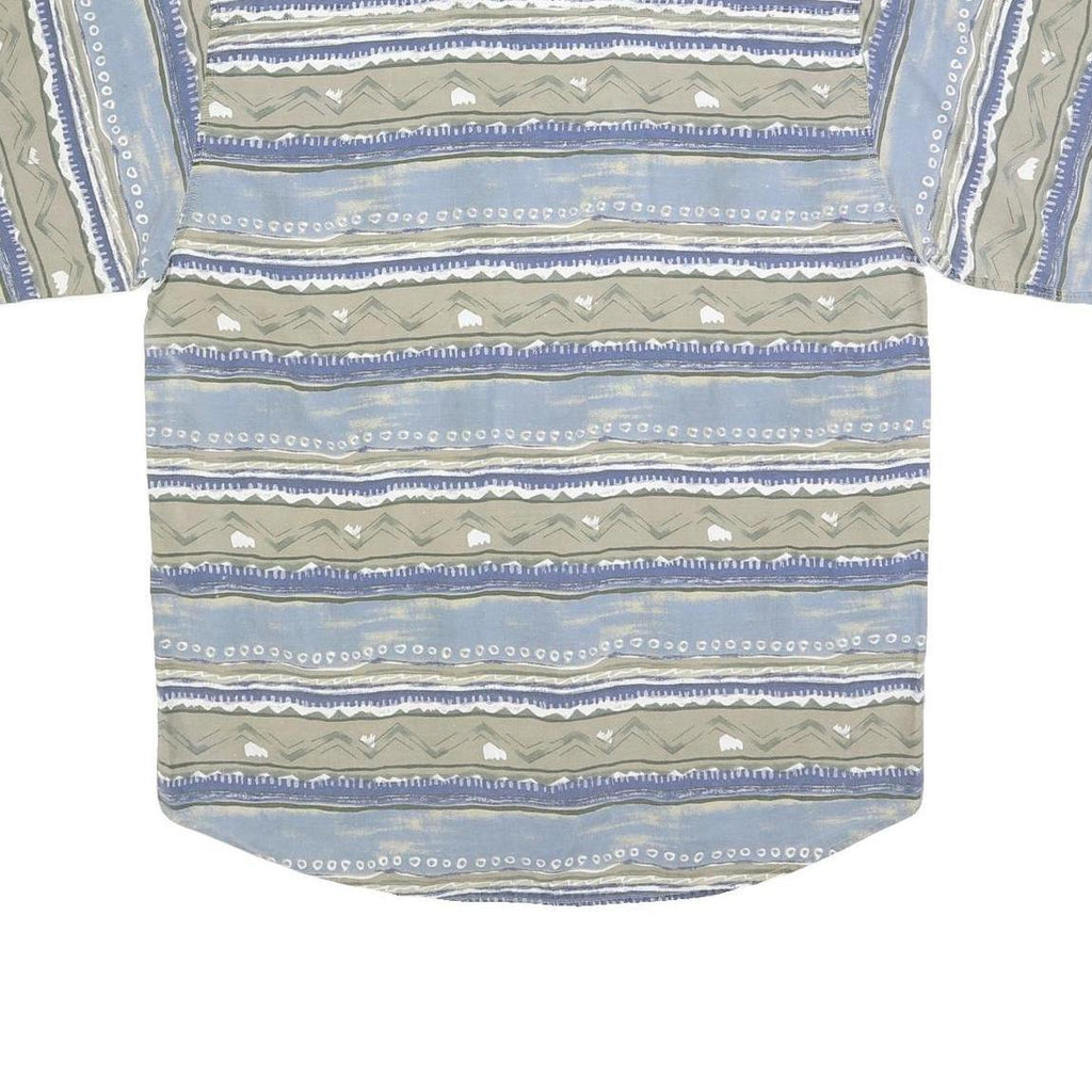 TORERO Mens Blue & Beige Pattern Shirt XL Cotton Blend Casual Summer