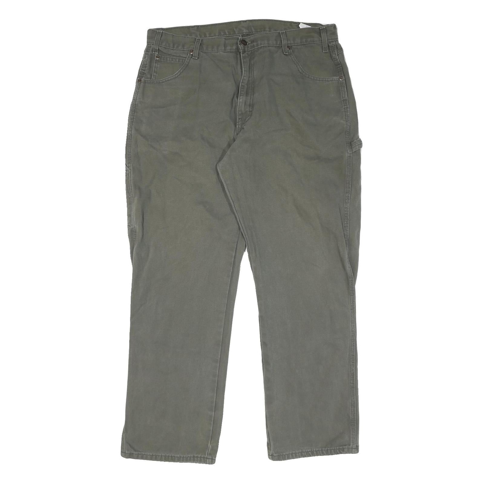 DICKIES Mens Regular Fit Straight Leg Denim Green W38 L32 Workwear Casual Jeans