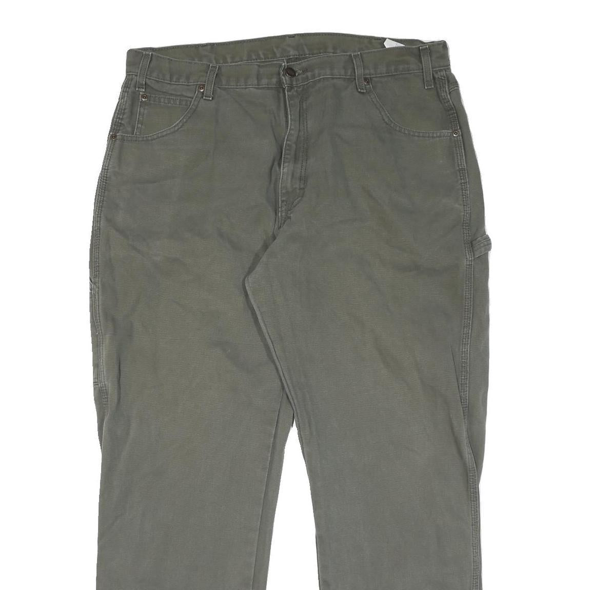 DICKIES Mens Regular Fit Straight Leg Denim Green W38 L32 Workwear Casual Jeans