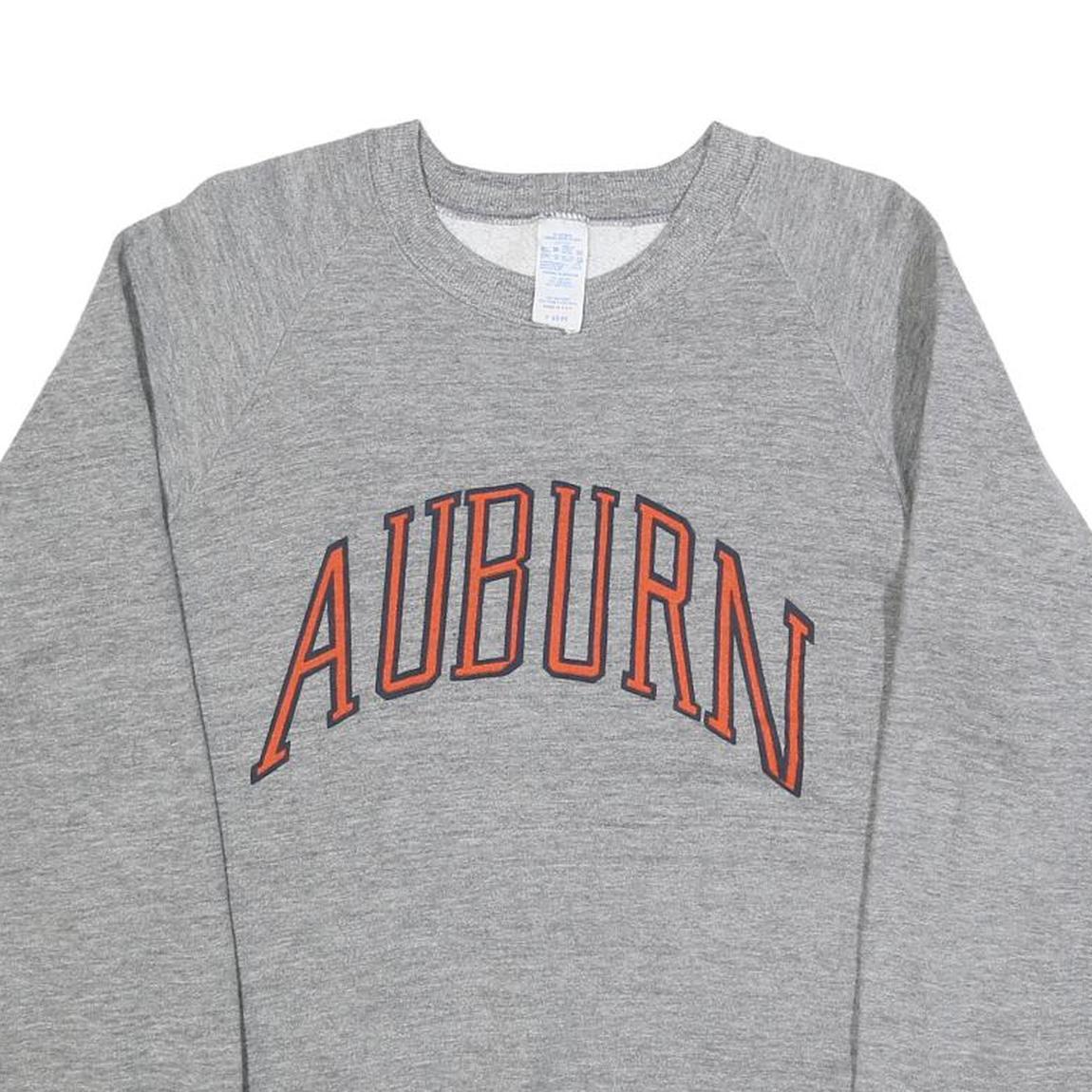 Womens Grey Auburn Crew Neck L Sweatshirt Cotton Blend Casual Cotton Sweat Top