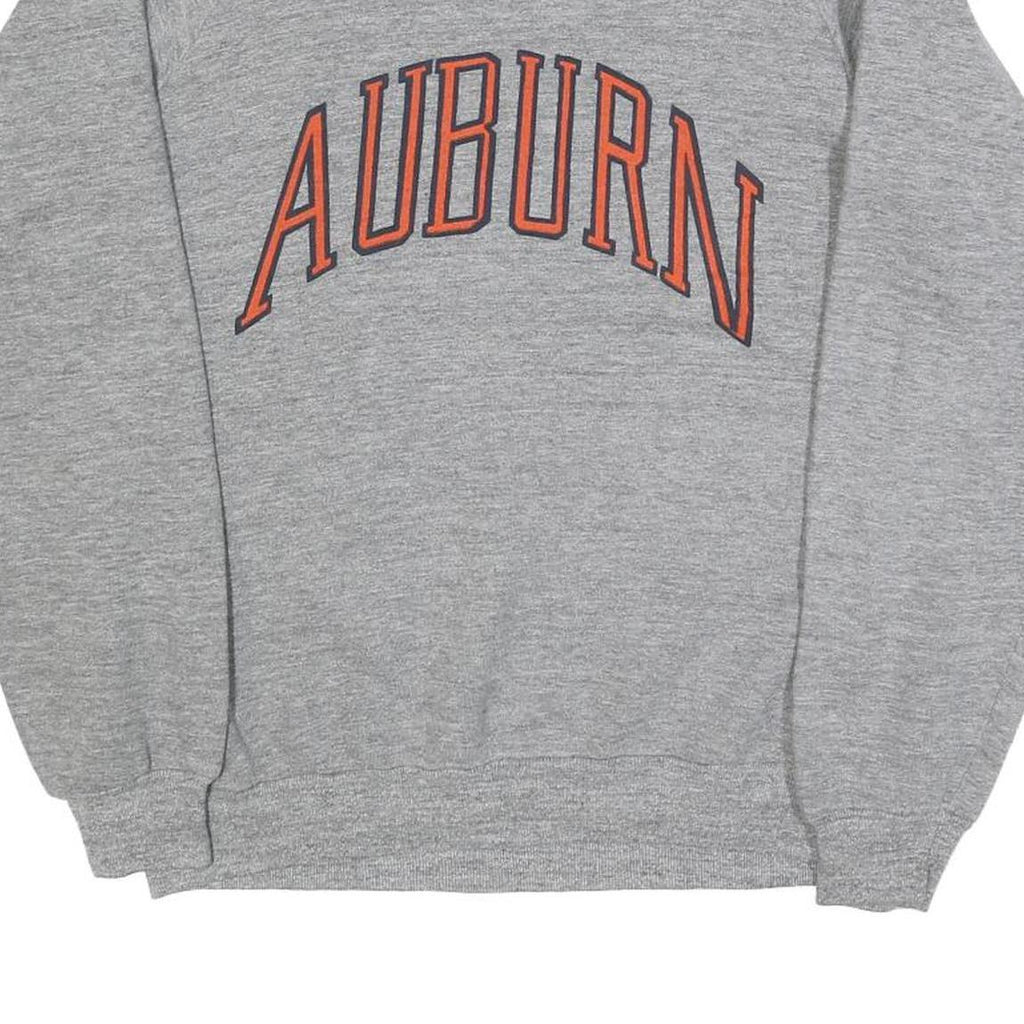 Womens Grey Auburn Crew Neck L Sweatshirt Cotton Blend Casual Cotton Sweat Top