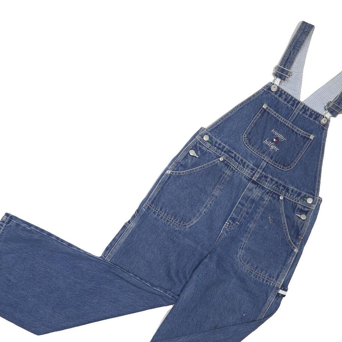 TOMMY HILFIGER Womens Blue Denim Dungarees Slim Fit Cotton M W28 L25
