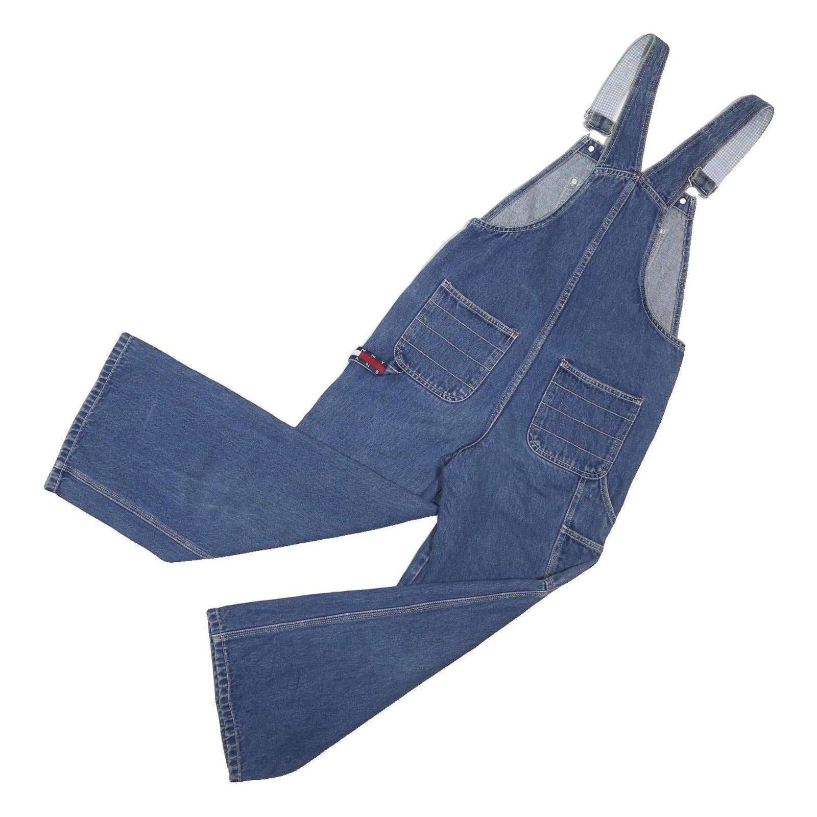 TOMMY HILFIGER Womens Blue Denim Dungarees Slim Fit Cotton M W28 L25