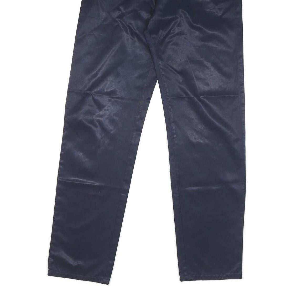 ICEBERG Mens Synthetic Navy Regular Fit Button Closure Trousers W34 L32