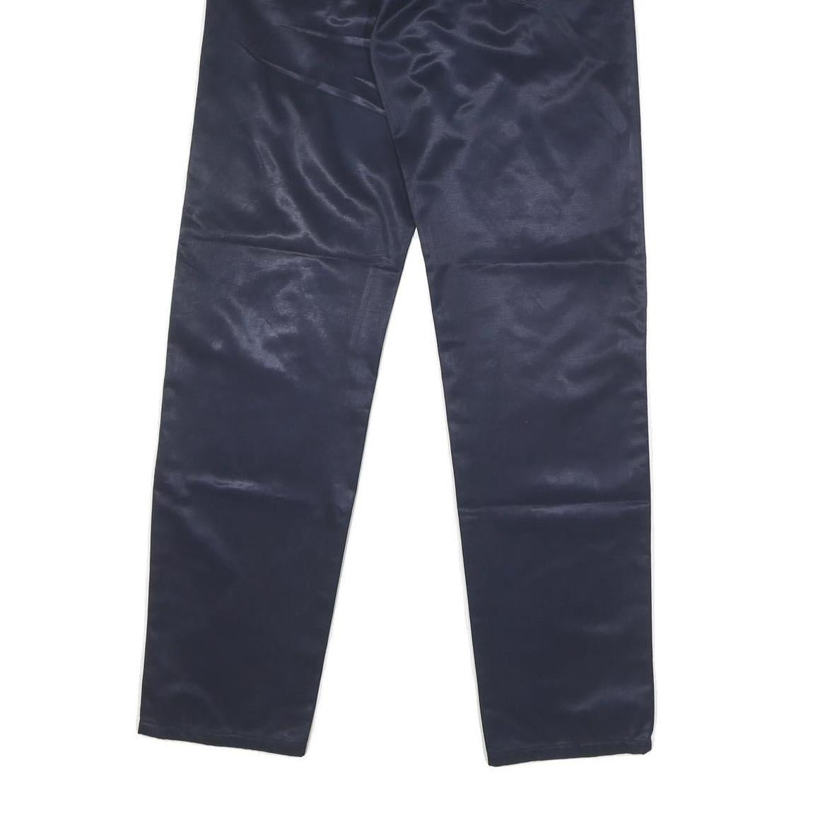 ICEBERG Mens Synthetic Navy Regular Fit Button Closure Trousers W34 L32