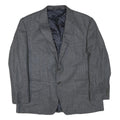 Mens Grey Wool Blend Classic Jacket L Woven Button Closure Formal Smart