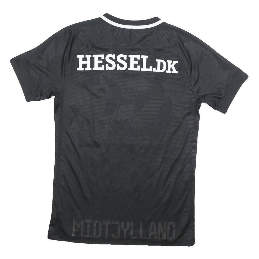 NIKE Mens Black FC Midtjylland Football Shirt S Short Sleeve Crew Neck Sports