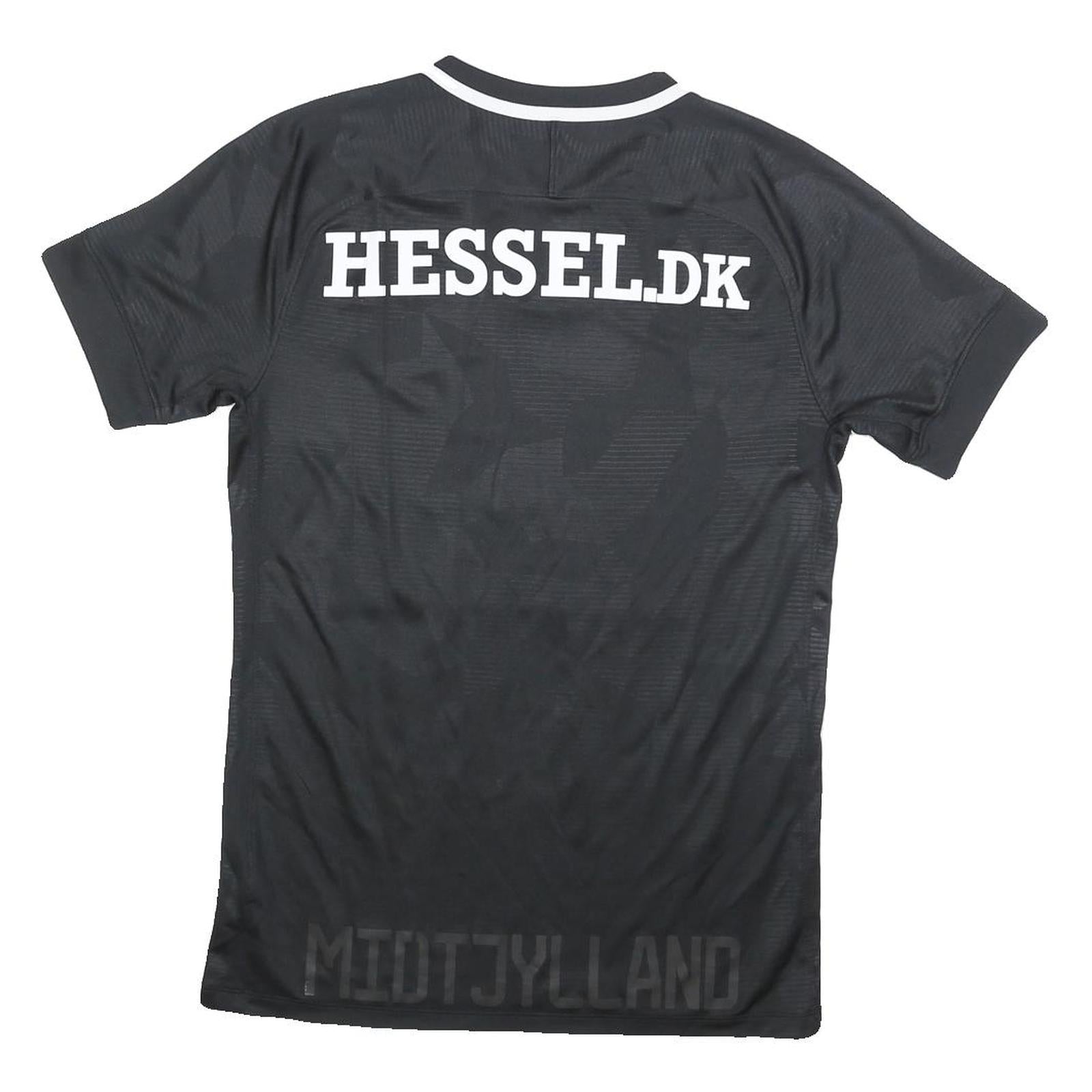 NIKE Mens Black FC Midtjylland Football Shirt S Short Sleeve Crew Neck Sports