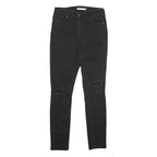 LEVI'S 721 High Rise Skinny Womens Black Slim Denim W29 L30 Ripped Knee Jeans
