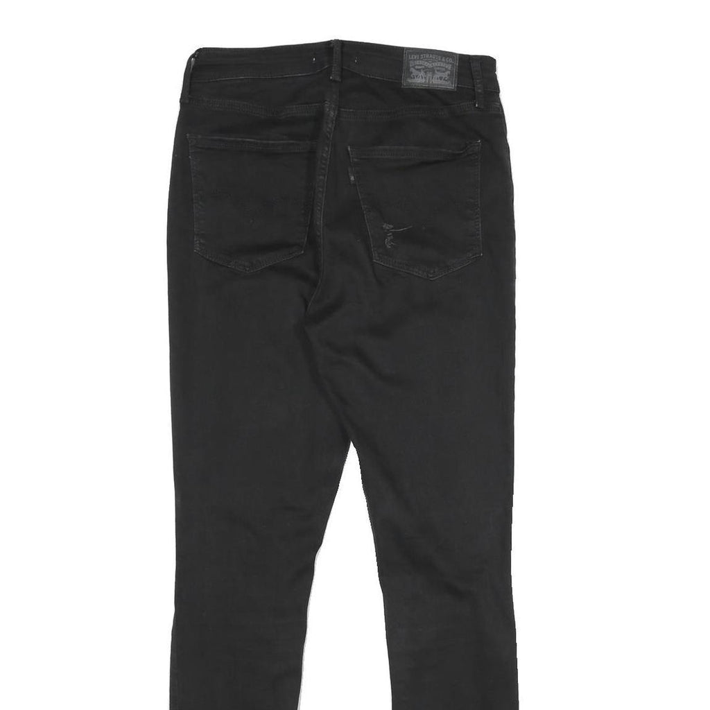 LEVI'S 721 High Rise Skinny Womens Black Slim Denim W29 L30 Ripped Knee Jeans