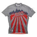 MALOJA Mens Grey & Red Cycling T-Shirt L Short Sleeve Round Neck Printed
