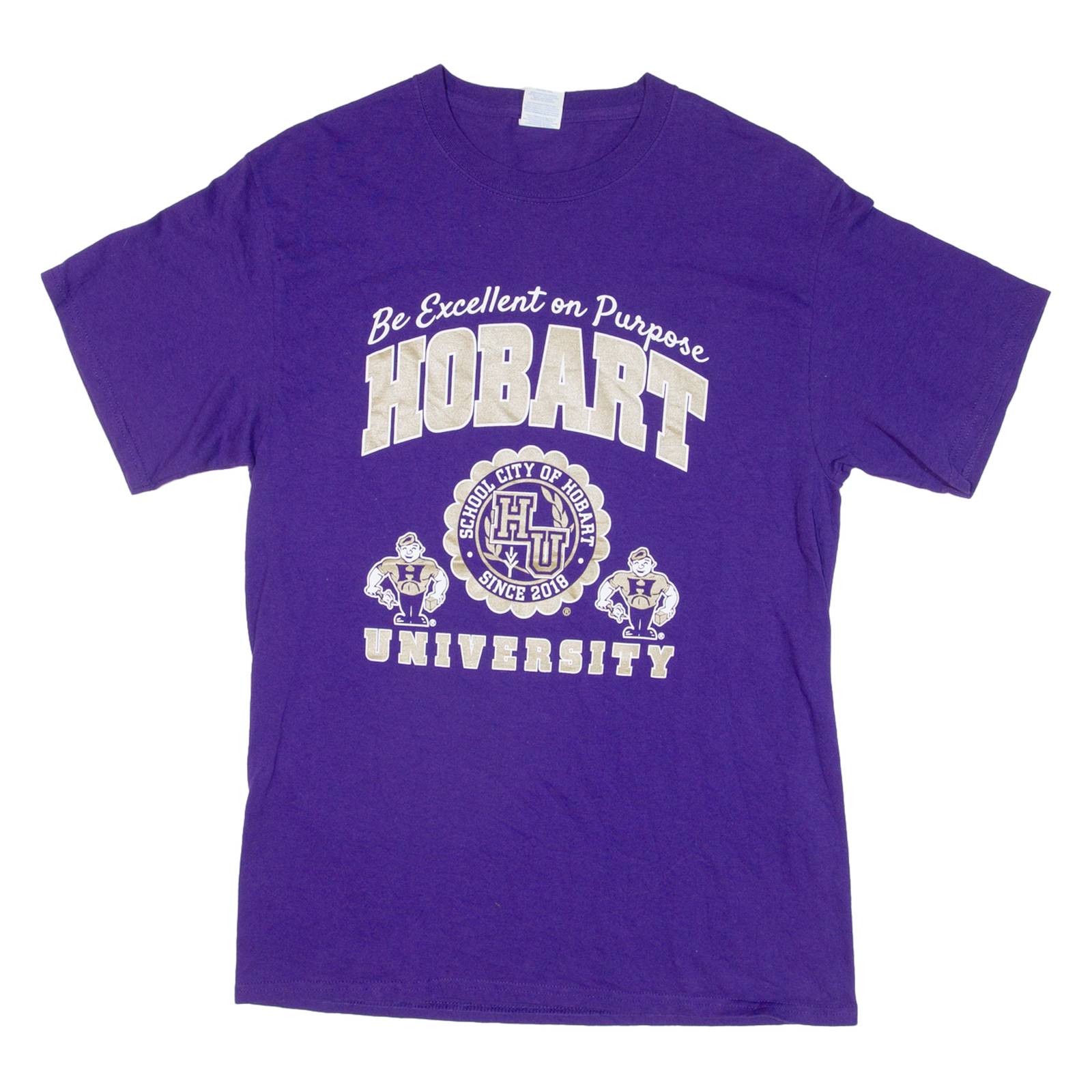 PORT & COMPANY Hobart University Mens T-Shirt Purple USA M