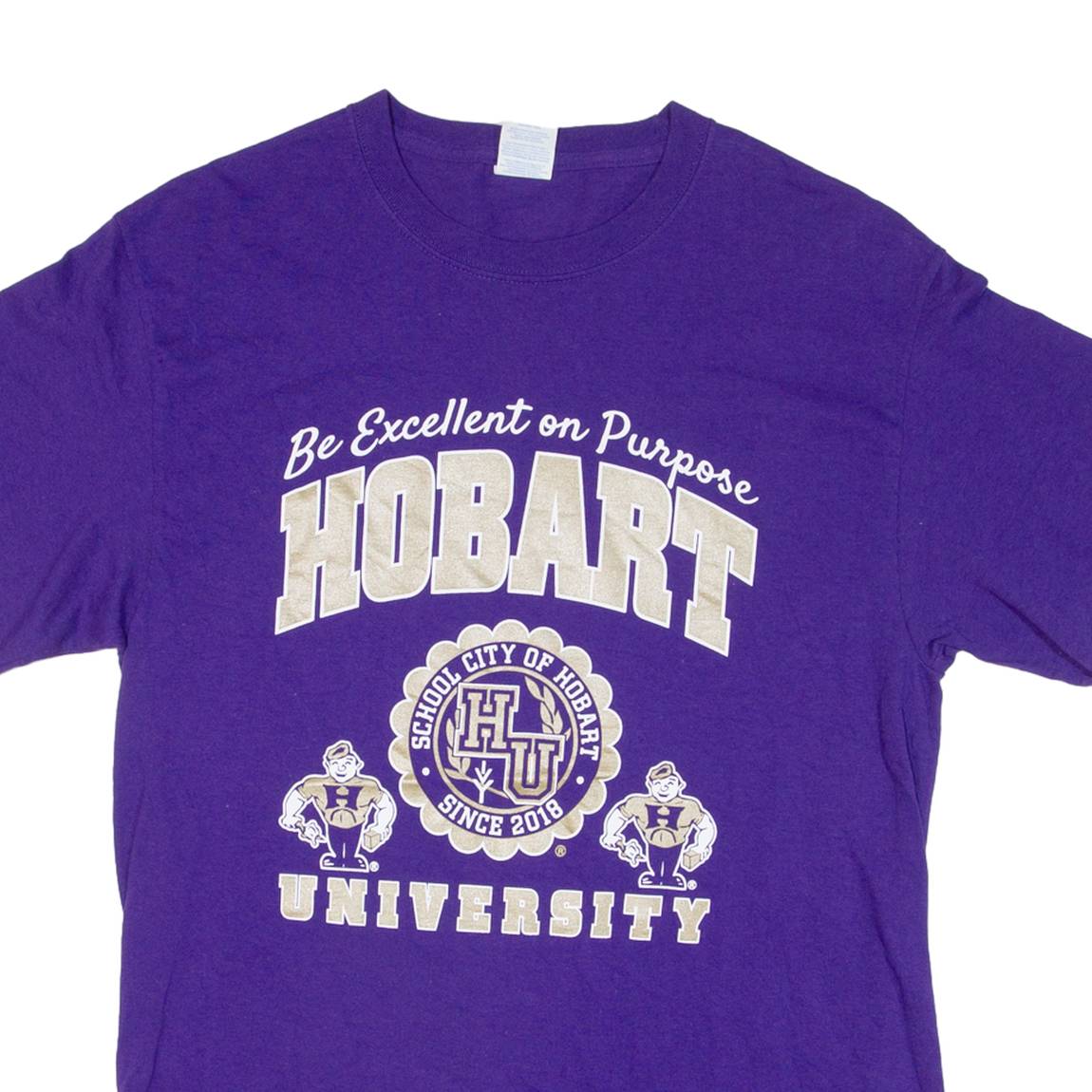 PORT & COMPANY Hobart University Mens T-Shirt Purple USA M