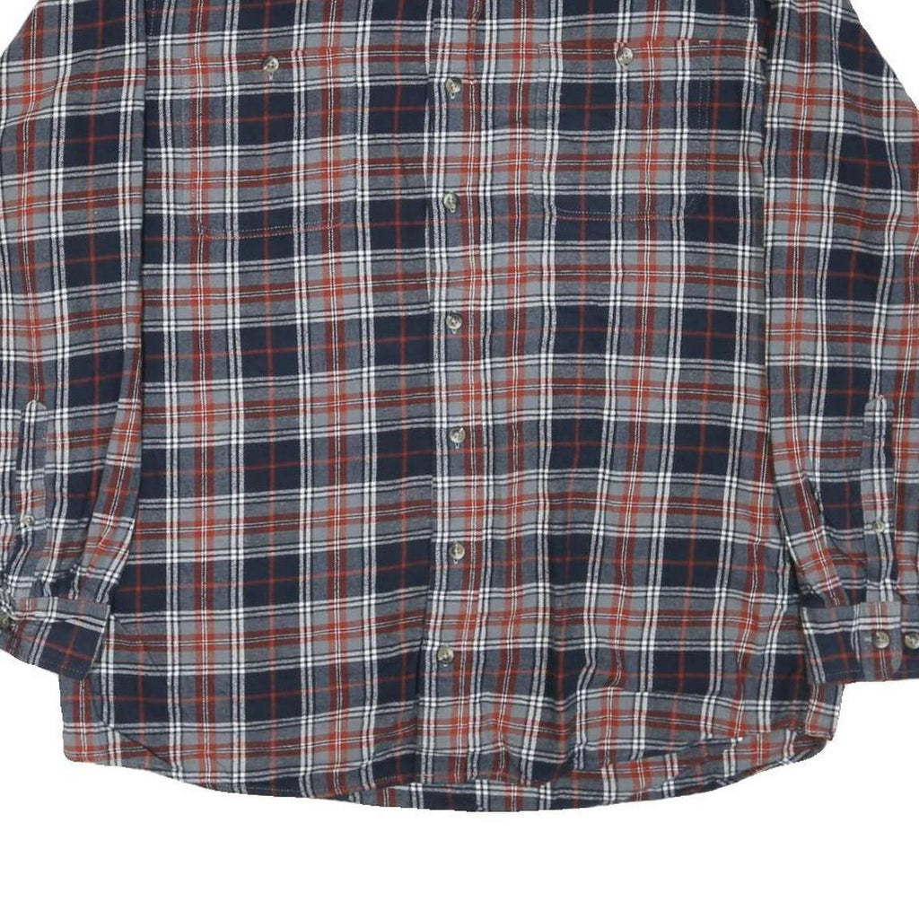 RED HEAD Mens Blue & Red Check Shirt L Cotton Blend Classic Fit Casual