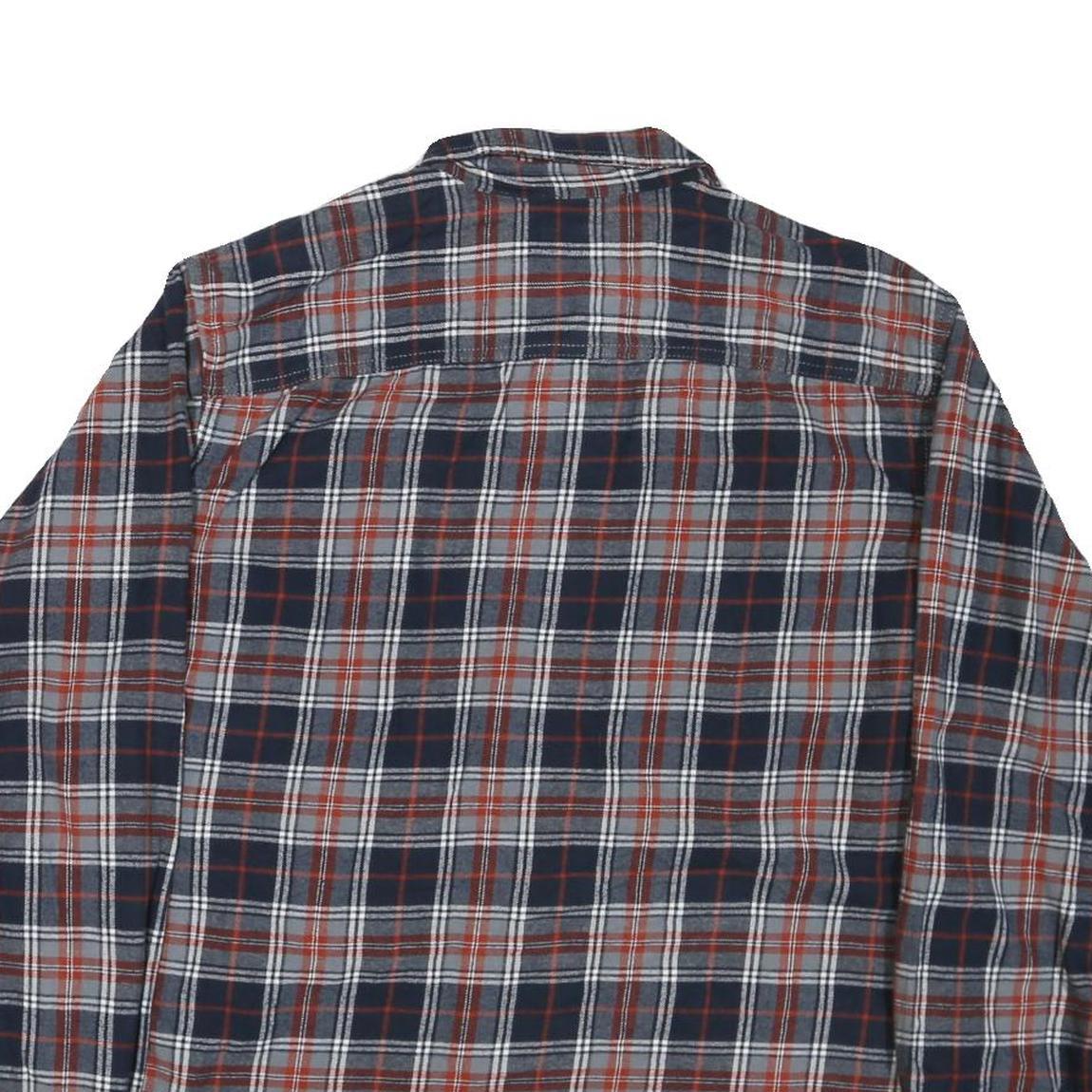 RED HEAD Mens Blue & Red Check Shirt L Cotton Blend Classic Fit Casual