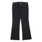 DICKIES Womens Cotton Blend Black Regular Fit Flared Trousers W33 L30 Workwear