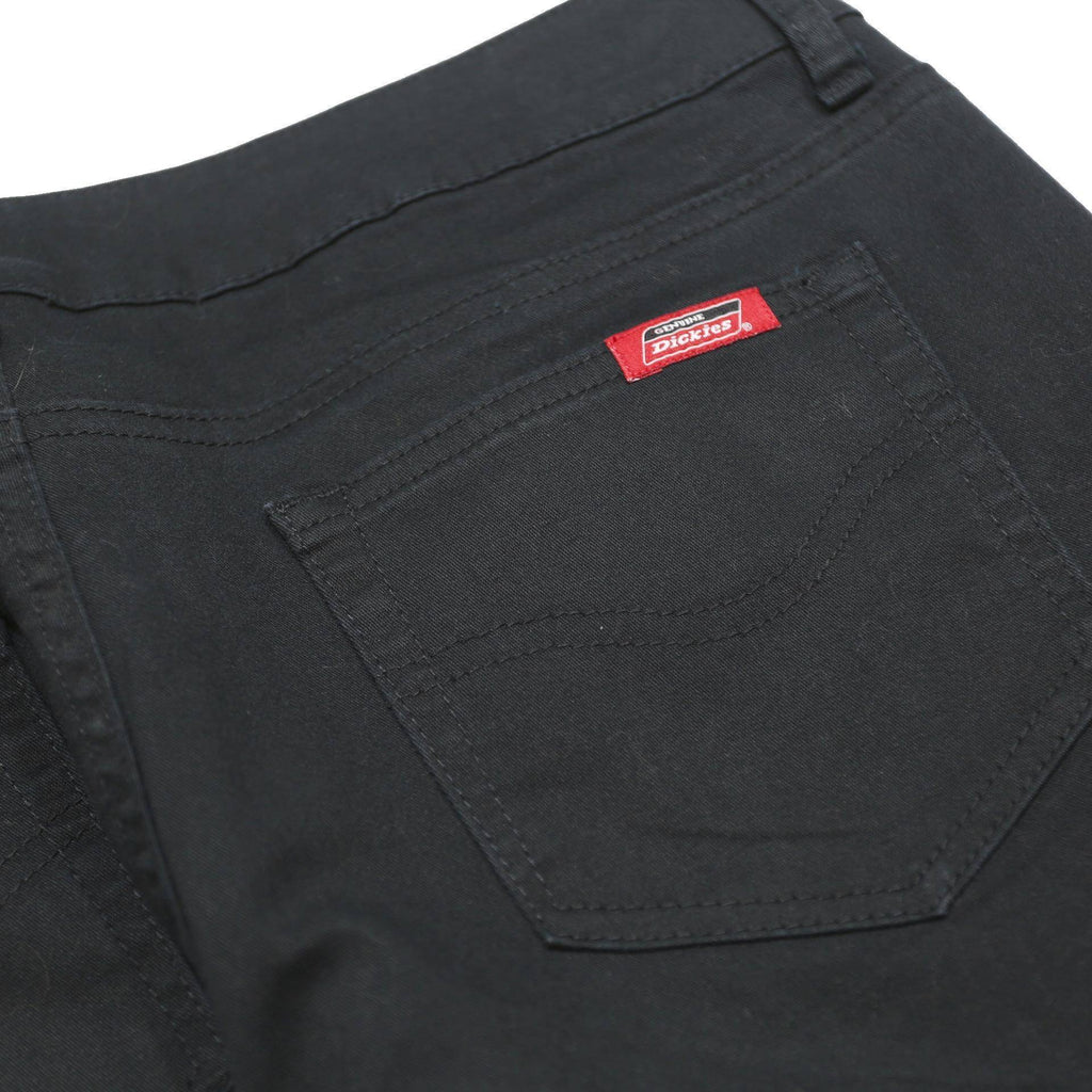 DICKIES Womens Cotton Blend Black Regular Fit Flared Trousers W33 L30 Workwear
