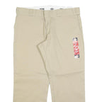 DICKIES Womens Relaxed Beige Cotton Blend Zip Trousers W38 L28 Workwear