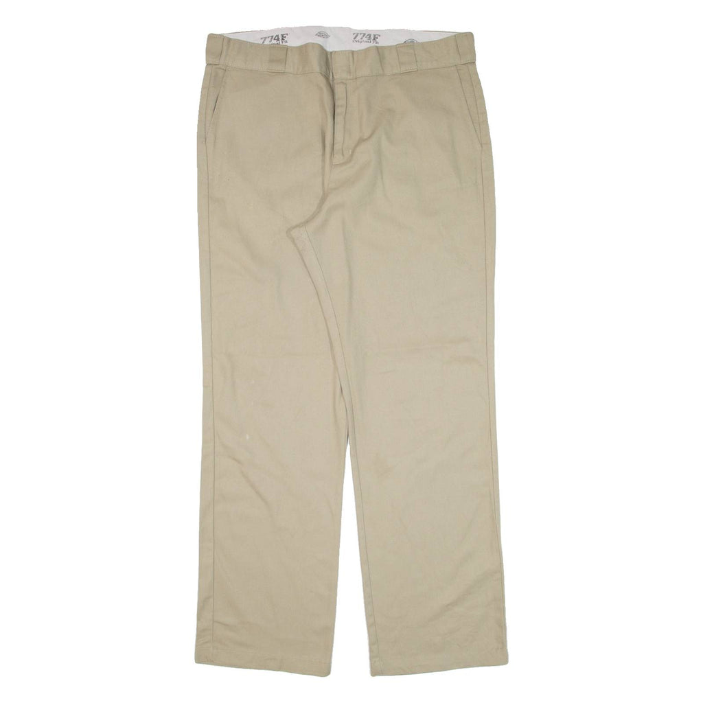 DICKIES 774F Workwear Womens Trousers Beige Regular Straight W37 L32