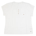 TRESPASS Womens Top Cream V-Neck Striped UK 18