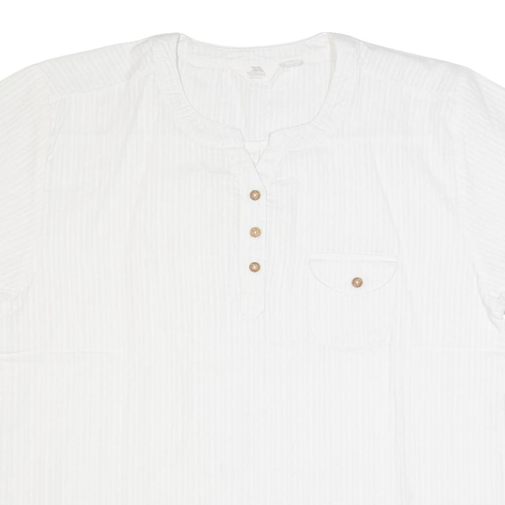 TRESPASS Womens Top Cream V-Neck Striped UK 18
