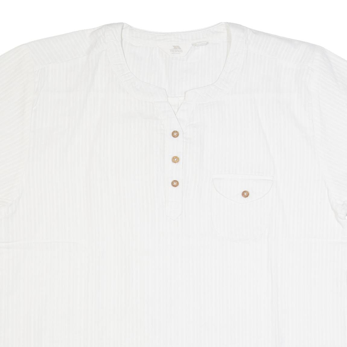 TRESPASS Womens Top Cream V-Neck Striped UK 18