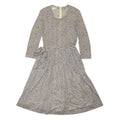 JAEGER Womens Cream Cotton Blend Dress Floral Print Long Sleeve Midi UK 10