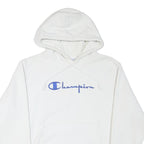 CHAMPION Mens White Blue & Red Hoodie M Cotton Blend Classic Pullover