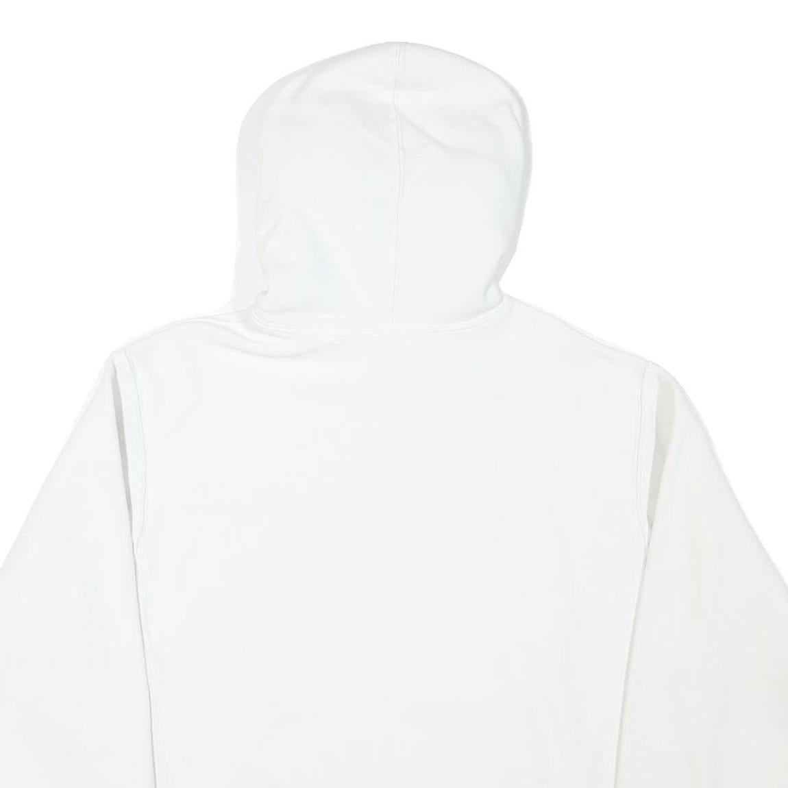 CHAMPION Mens White Blue & Red Hoodie M Cotton Blend Classic Pullover