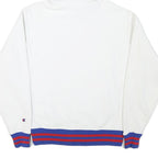 CHAMPION Mens White Blue & Red Hoodie M Cotton Blend Classic Pullover