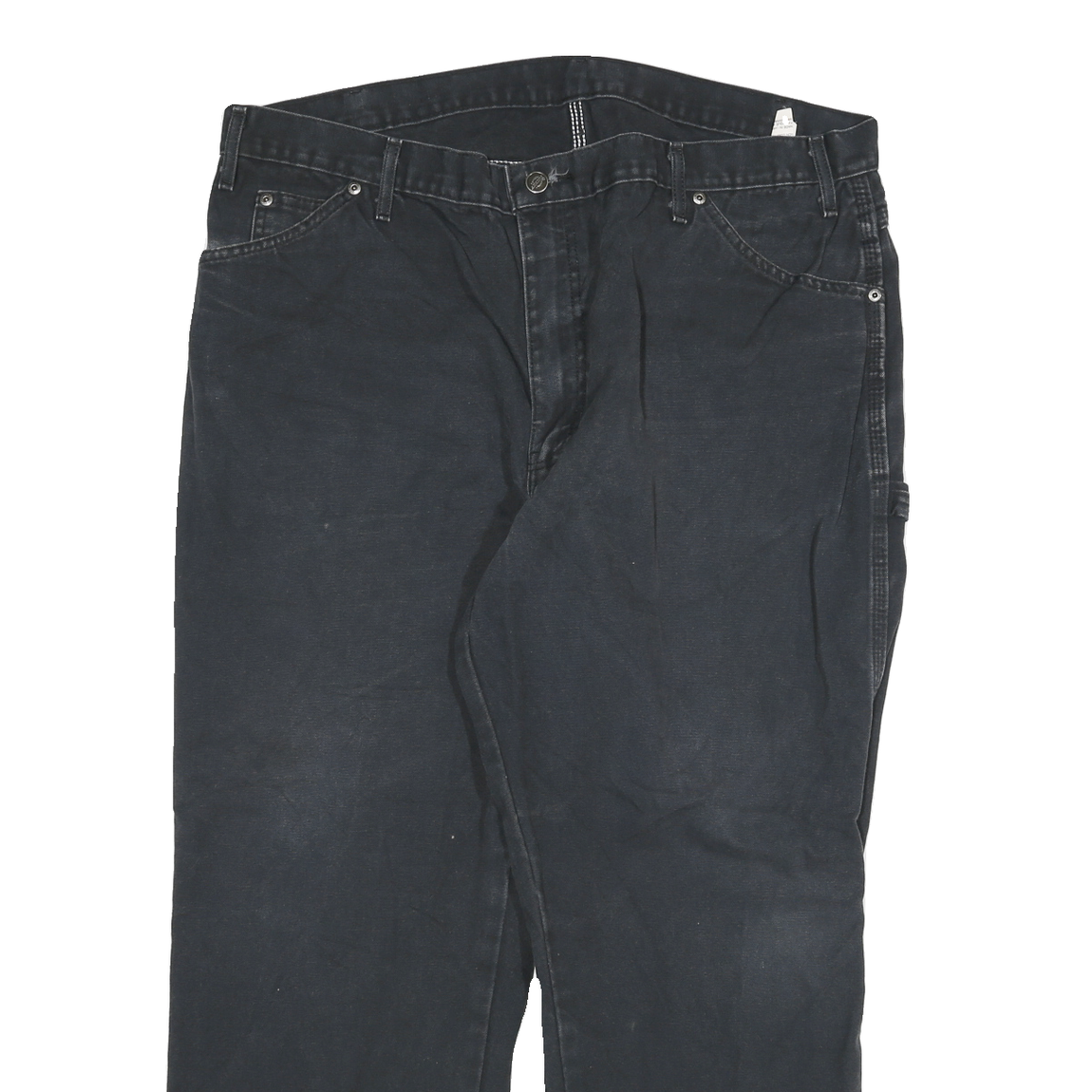 DICKIES Mens Jeans Black Relaxed Straight Denim W40 L27 Workwear Zip Pocket