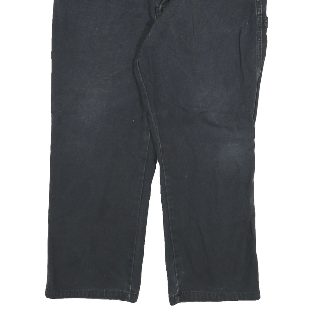 DICKIES Mens Jeans Black Relaxed Straight Denim W40 L27 Workwear Zip Pocket