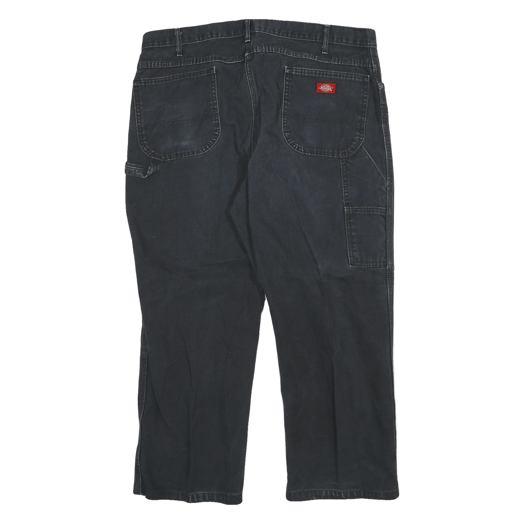 DICKIES Mens Jeans Black Relaxed Straight Denim W40 L27 Workwear Zip Pocket