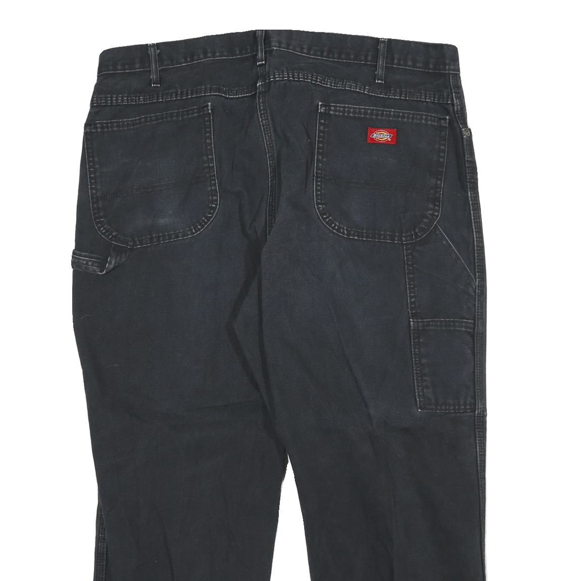 DICKIES Mens Jeans Black Relaxed Straight Denim W40 L27 Workwear Zip Pocket