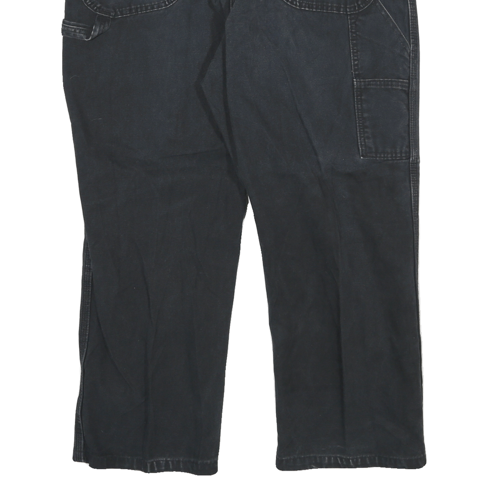 DICKIES Mens Jeans Black Relaxed Straight Denim W40 L27 Workwear Zip Pocket