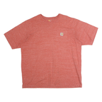 CARHARTT Mens Red Heathered Pocket T-Shirt 2XL Short Sleeve Crew Neck Casual