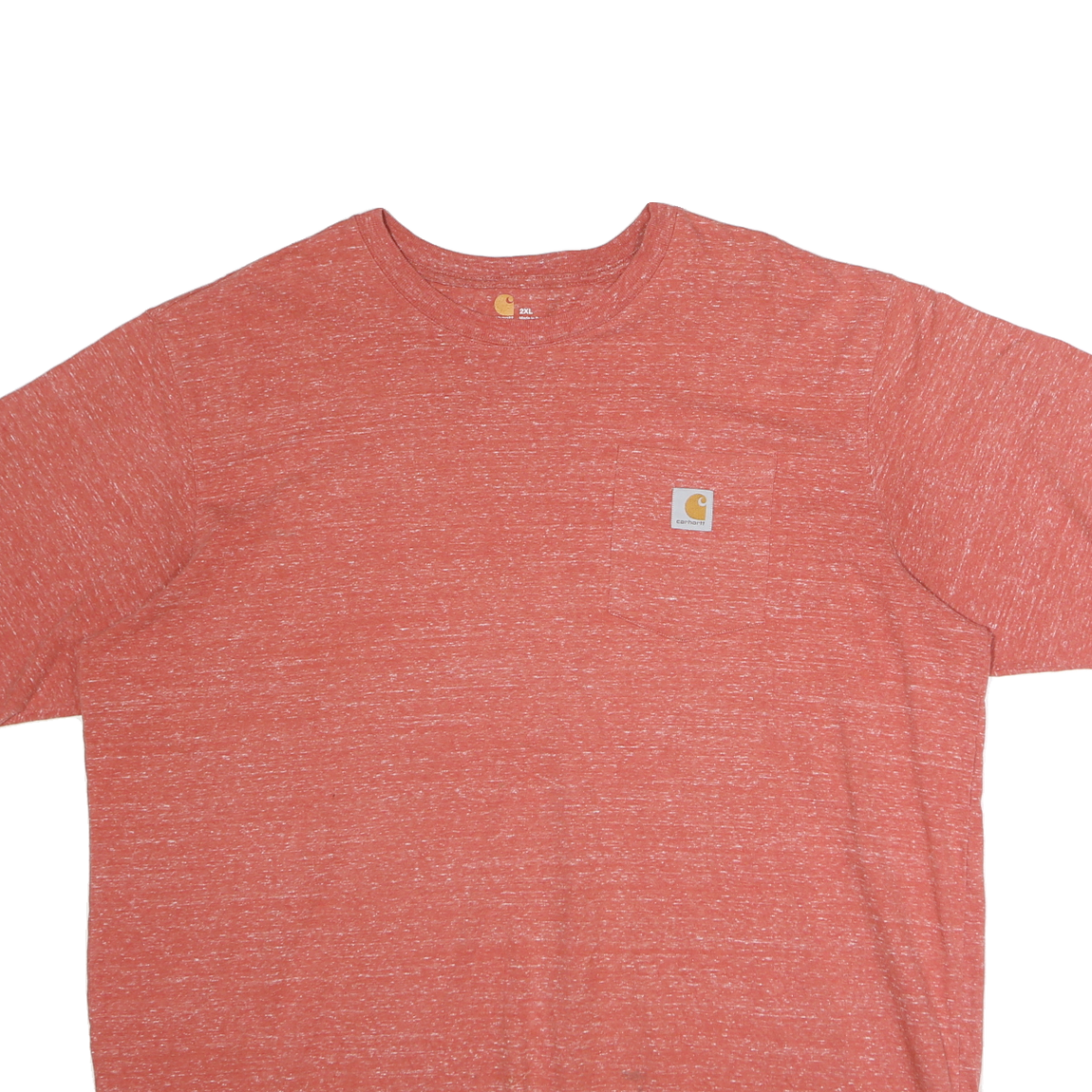CARHARTT Mens Red Heathered Pocket T-Shirt 2XL Short Sleeve Crew Neck Casual
