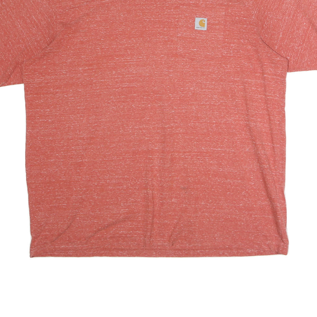 CARHARTT Mens Red Heathered Pocket T-Shirt 2XL Short Sleeve Crew Neck Casual