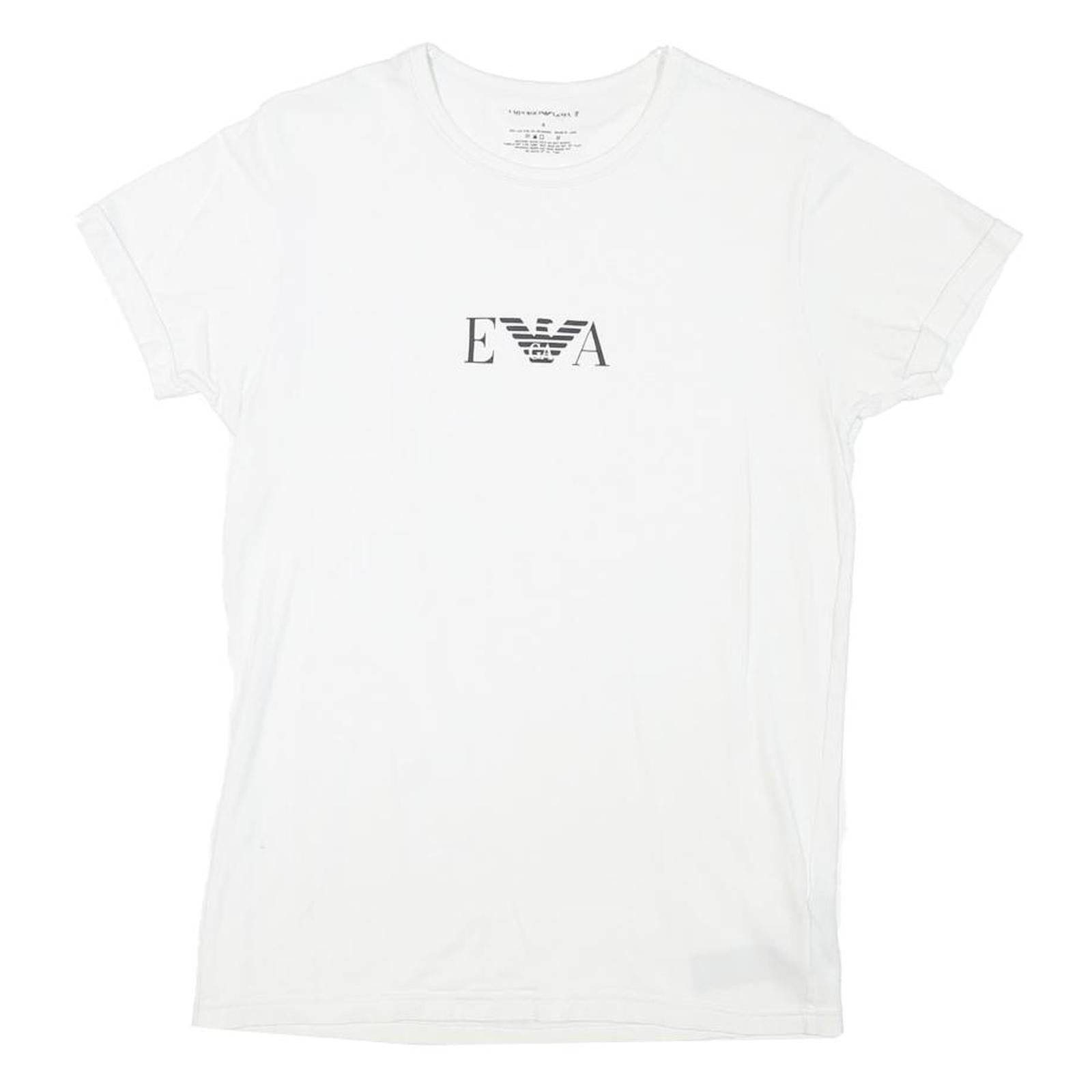 EMPORIO ARMANI Mens White S Short Sleeve Crew Neck Cotton Blend T-Shirt