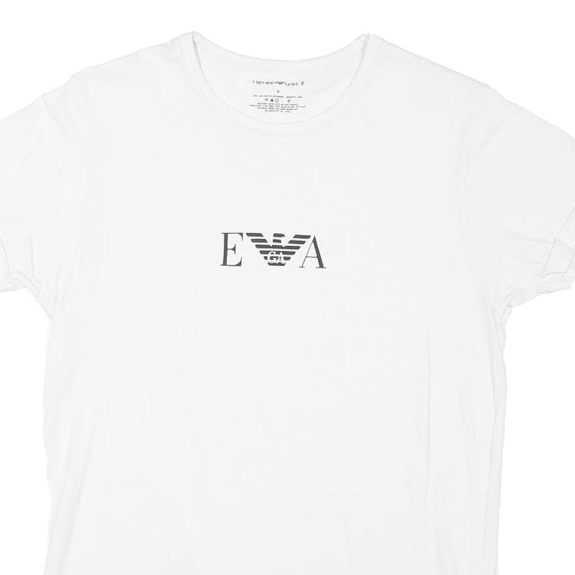 EMPORIO ARMANI Mens White S Short Sleeve Crew Neck Cotton Blend T-Shirt