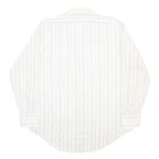 KENTFIELD Mens White & Beige Striped Cotton Blend Shirt L Casual Smart Urban