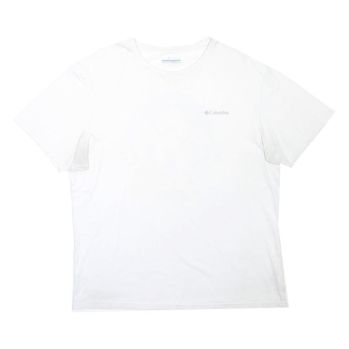 COLUMBIA Mens White & Grey Graphic T-Shirt L Short Sleeve Crew Neck Casual