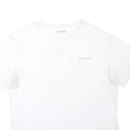 COLUMBIA Mens White & Grey Graphic T-Shirt L Short Sleeve Crew Neck Casual
