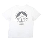 COLUMBIA Mens White & Grey Graphic T-Shirt L Short Sleeve Crew Neck Casual