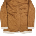 WILD FABLE Womens Brown & Cream Faux Shearling Button Jacket S Polyester Sherpa