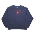 NFL Mens Navy Blue Titans Crew Neck 2XL Cotton Blend Sweatshirt Sportswear