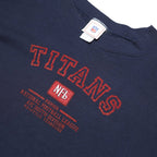 NFL Mens Navy Blue Titans Crew Neck 2XL Cotton Blend Sweatshirt Sportswear
